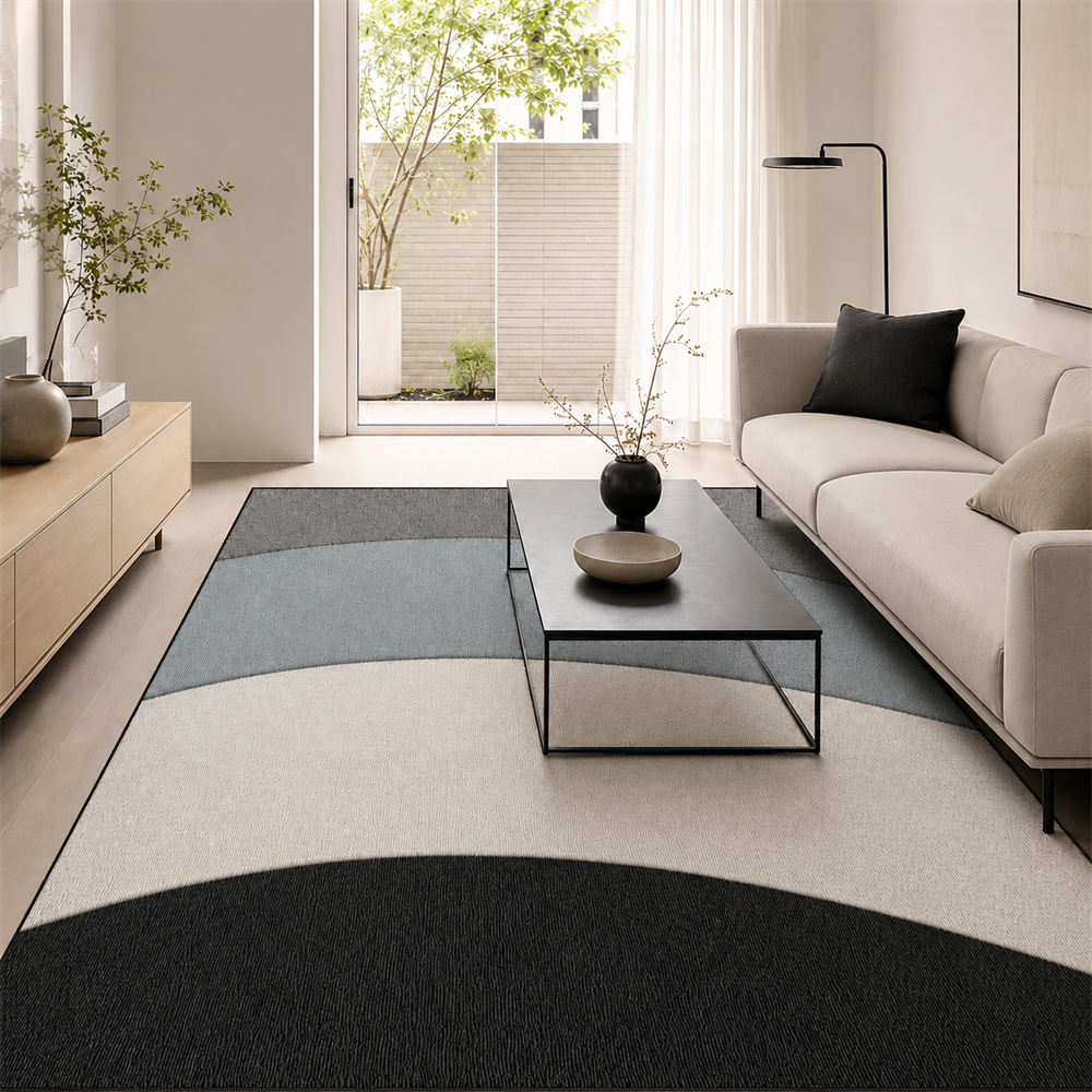 Tapete Geométrico para Sala Grande Antiderrapante em ambiente decorado