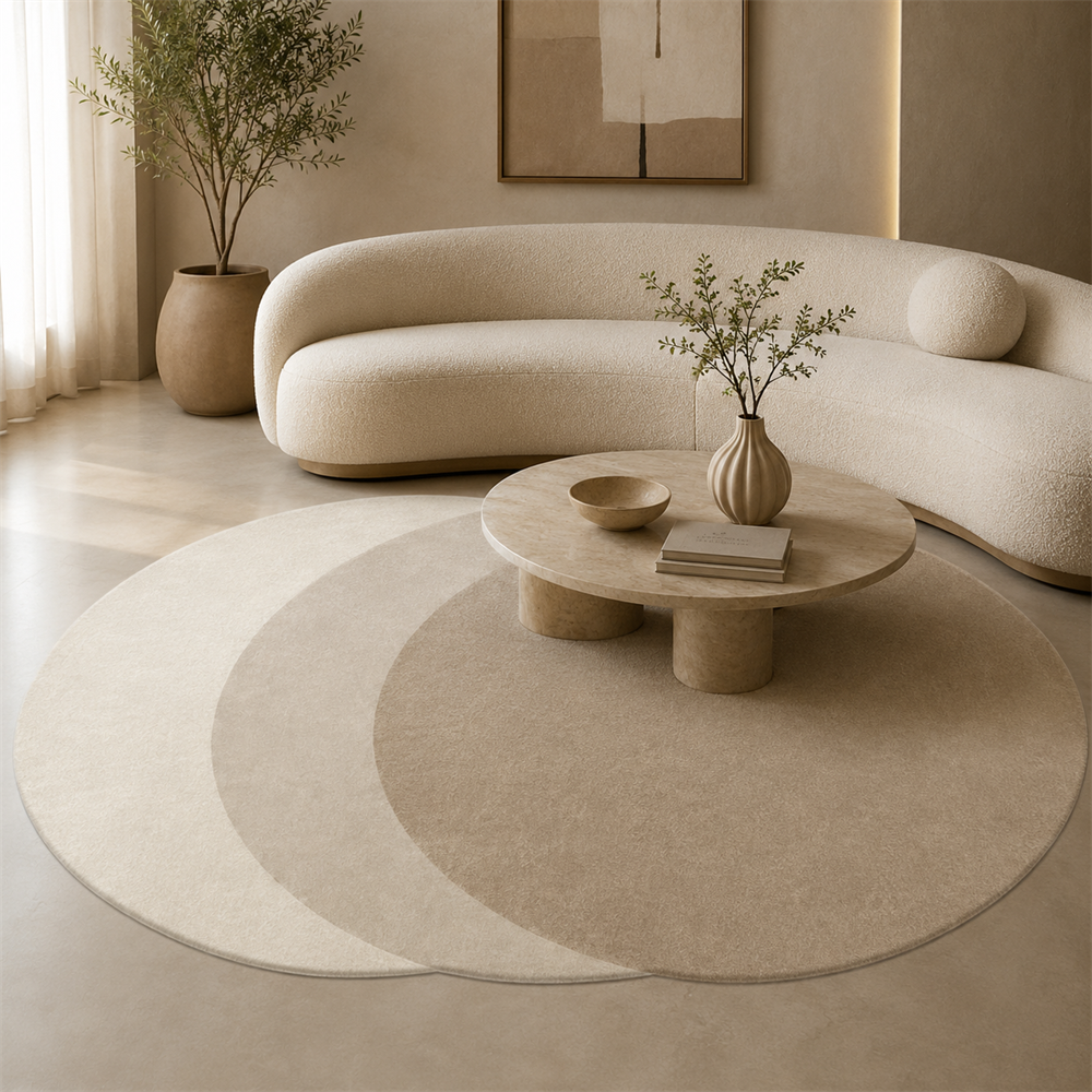 Tapete Felpudo Irregular para Sala para Sofá e Mesa de Centro em ambiente decorado