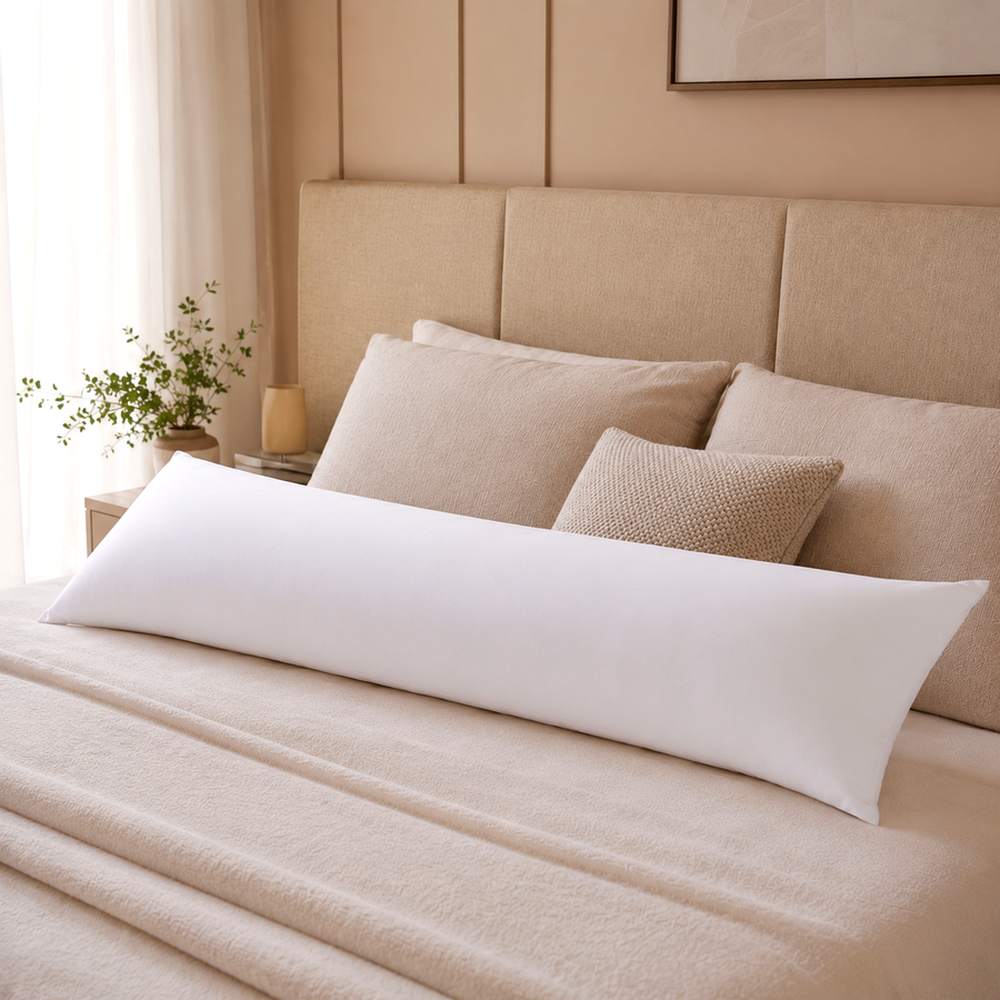 Almofada Longa para Cama e Abraço 50x160cm em ambiente decorado