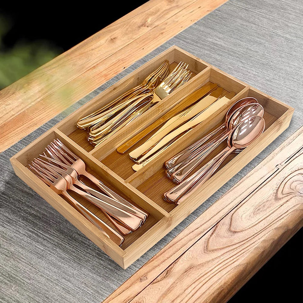 Organizador de Talheres em Bambu para Gaveta - Hero principal no ambiente de cozinha
