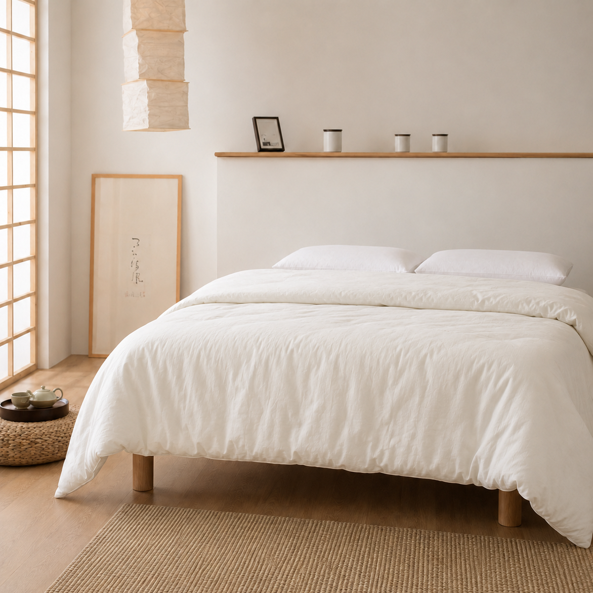 Edredom Branco Acolchoado para Cama – Viorenna