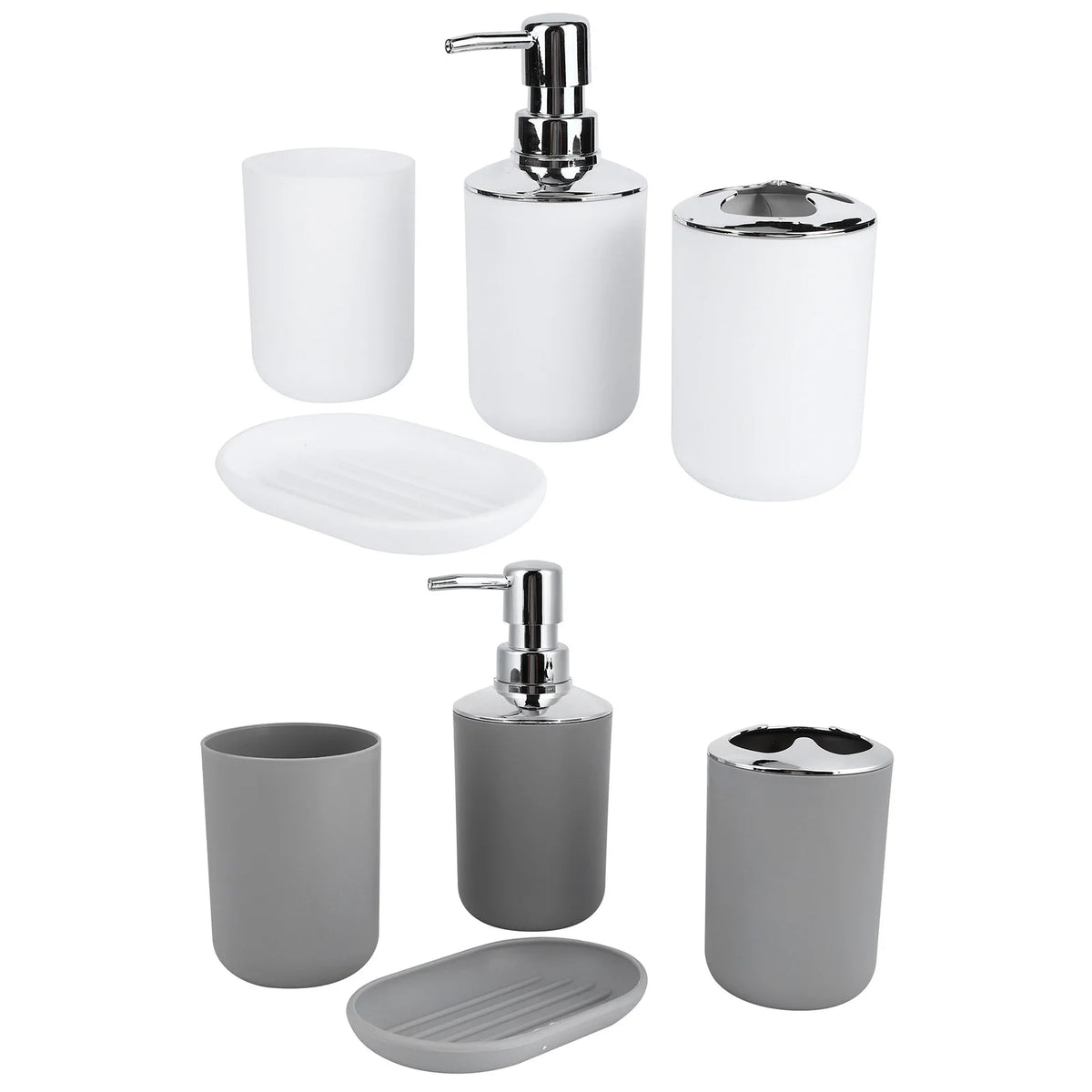 Kit Banheiro com Dispenser e Porta Escovas em banheiro ou lavabo