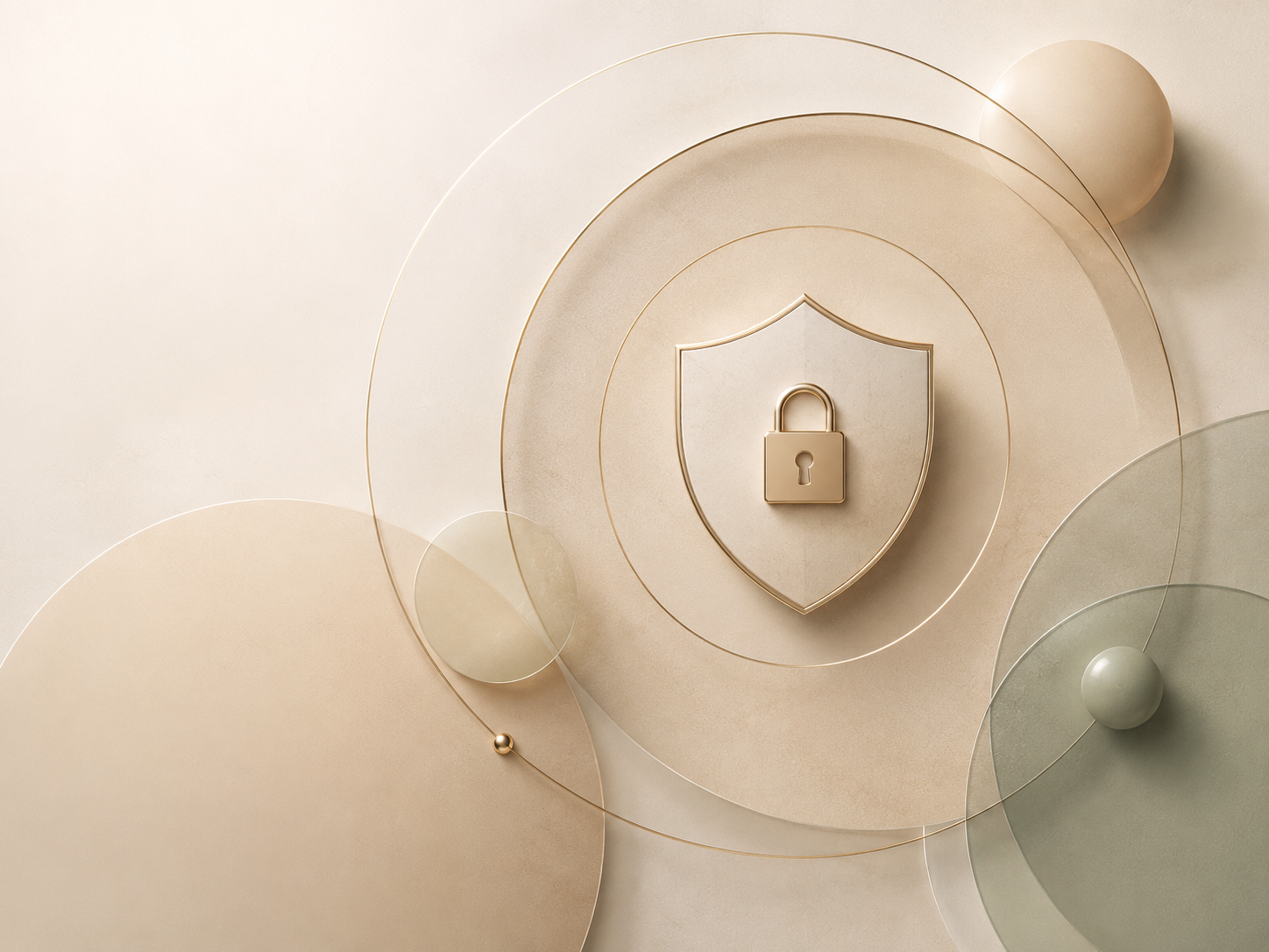 Ilustração elegante de segurança e proteção de dados para a Política de Privacidade da Viorenna Maison Decor