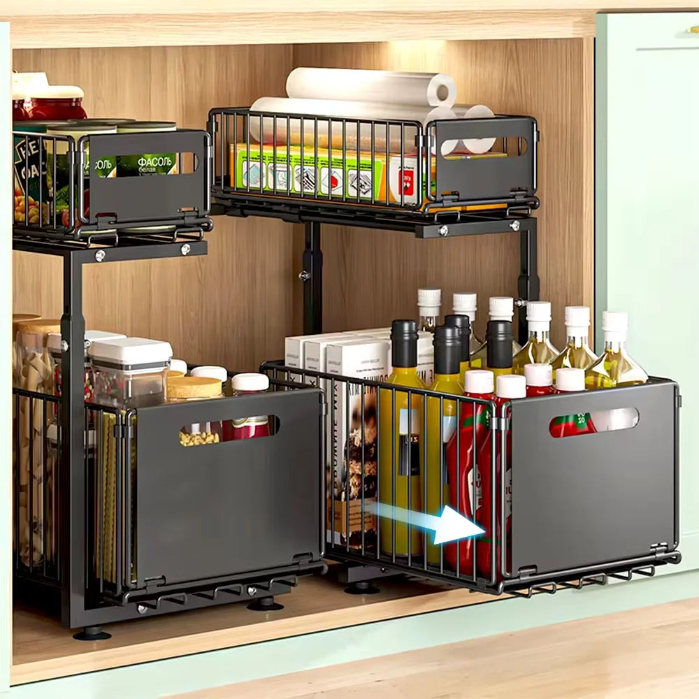 Porta Temperos Duplo Deslizante para Armário em cozinha organizada