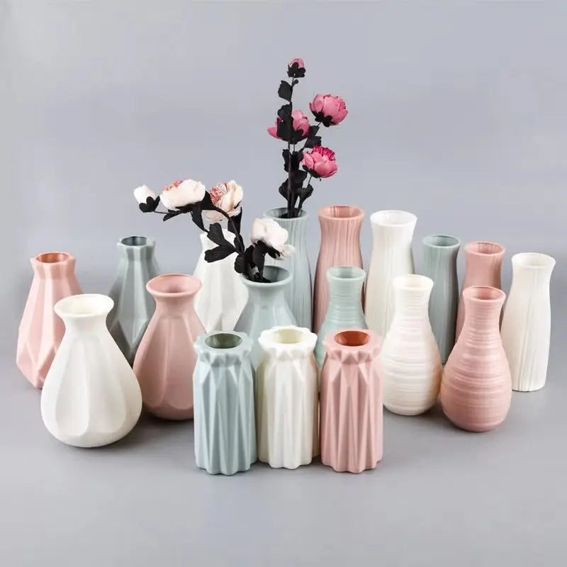 Vaso Decorativo Nórdico Moderno de Plástico para Aparador em sala decorada