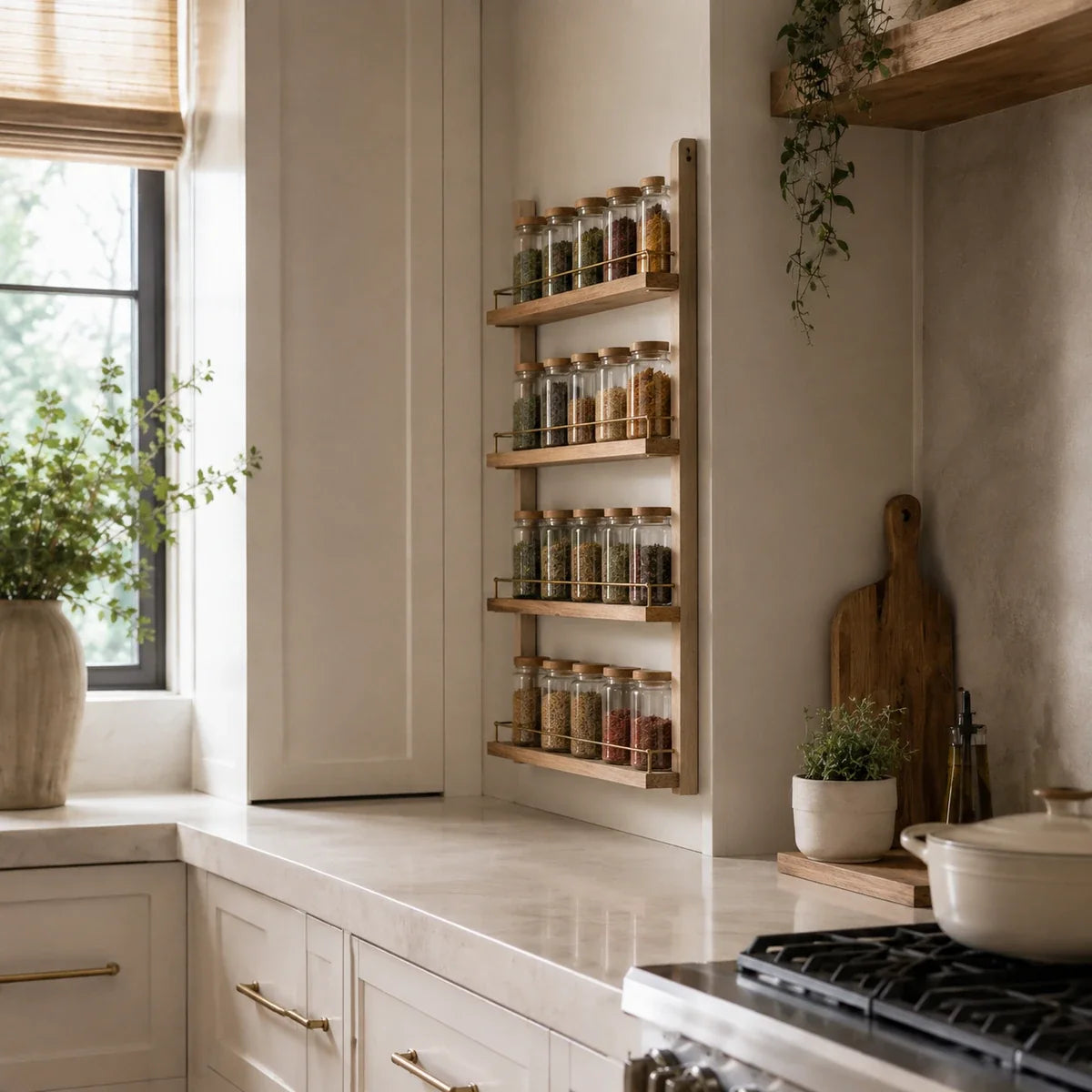 Como organizar temperos em cozinha pequena: parede ou bancada?