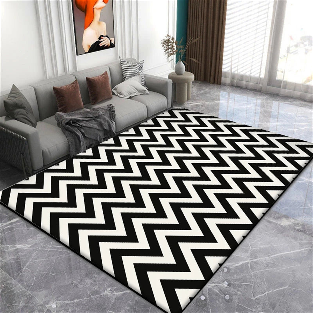 Tapete Minimalista para Sala Grande para Sofá e Mesa de Centro em ambiente decorado