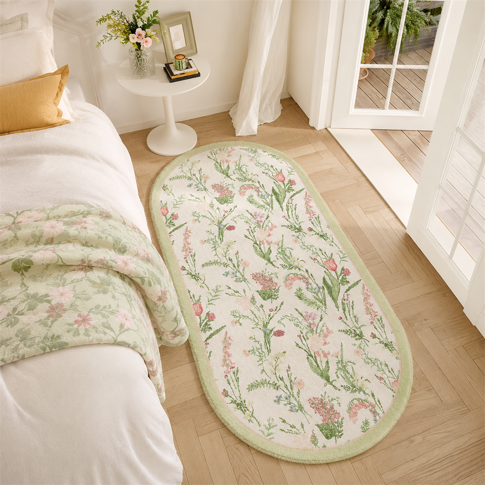 Tapete Felpudo Verde para Sala Lavável em ambiente decorado