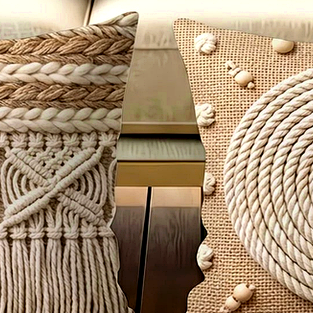Capa de Almofada Boho Farmhouse para Sala em ambiente decorado
