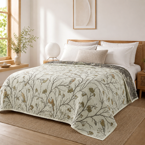Colcha Japandi de Algodão para Cama de Casal em ambiente decorado