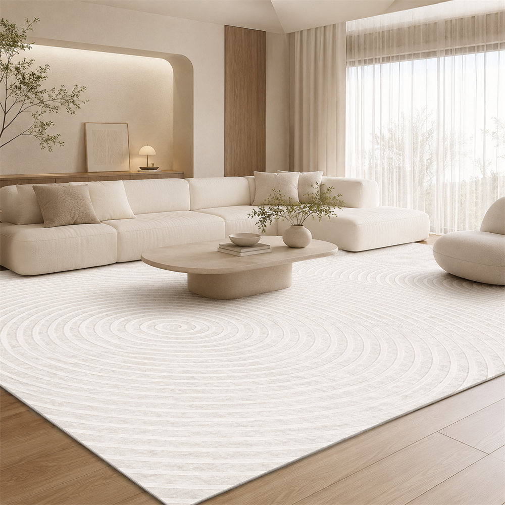 Tapete Minimalista para Sala Grande Lavável em ambiente decorado