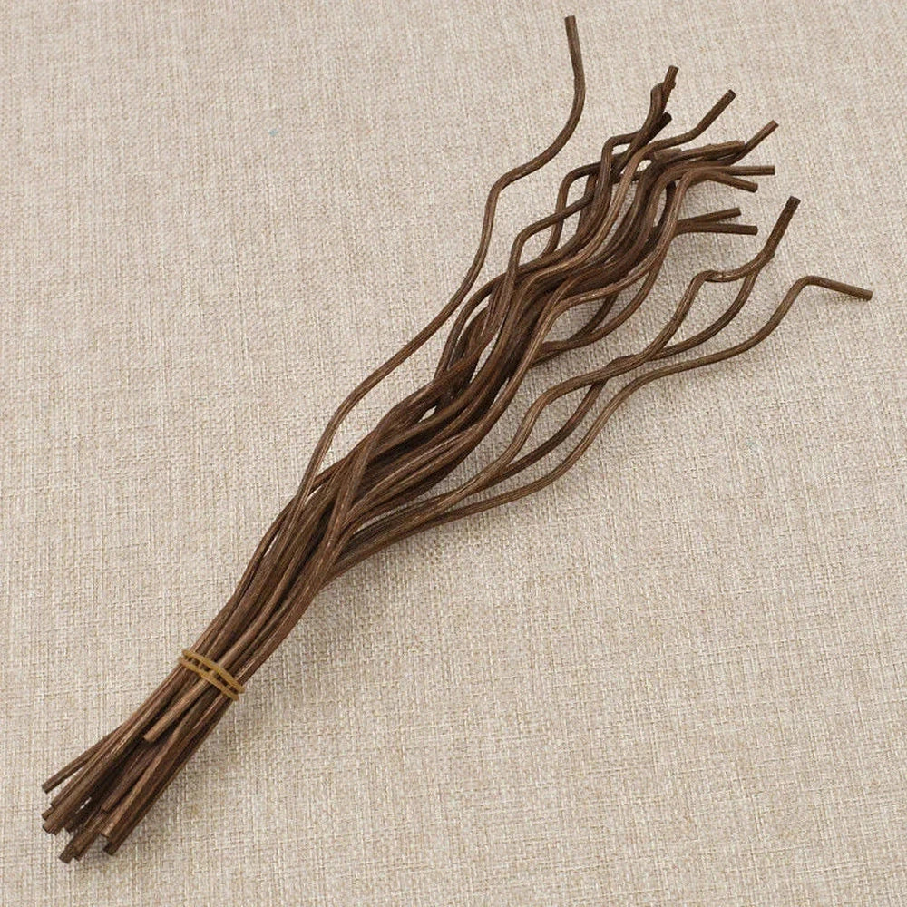 kit 20 varetas de rattan onduladas marrom para difusor de ambiente