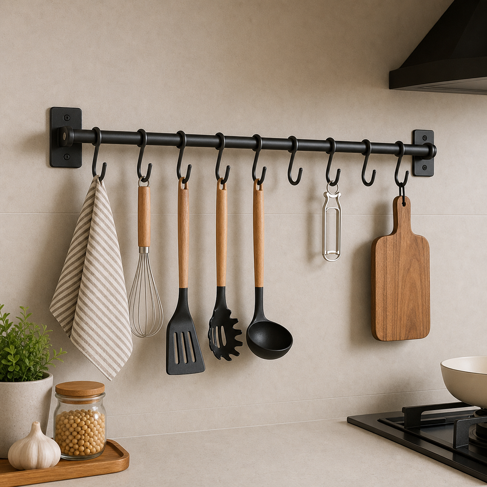 Suporte de Parede para Utensílios de Cozinha - Uso real / contexto de vida