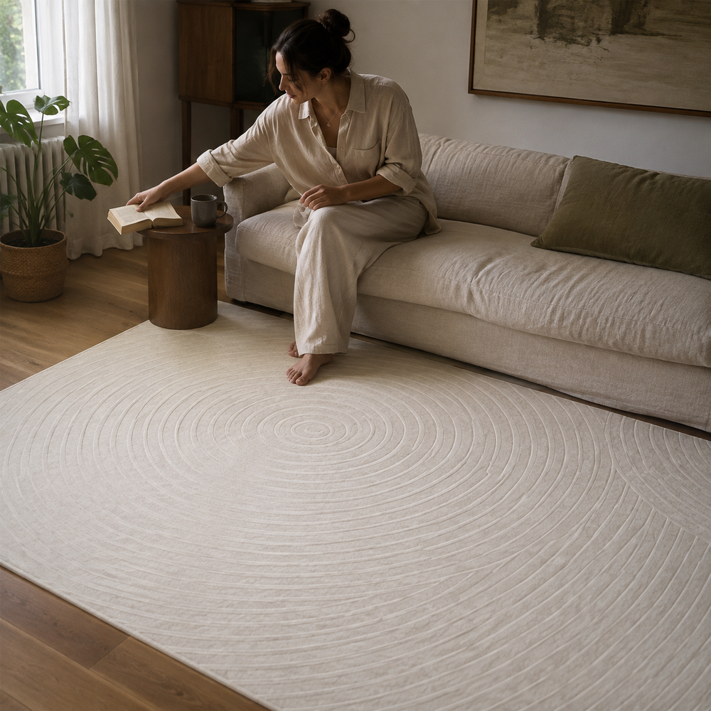 Tapete Minimalista para Sala Grande Lavável – Viorenna