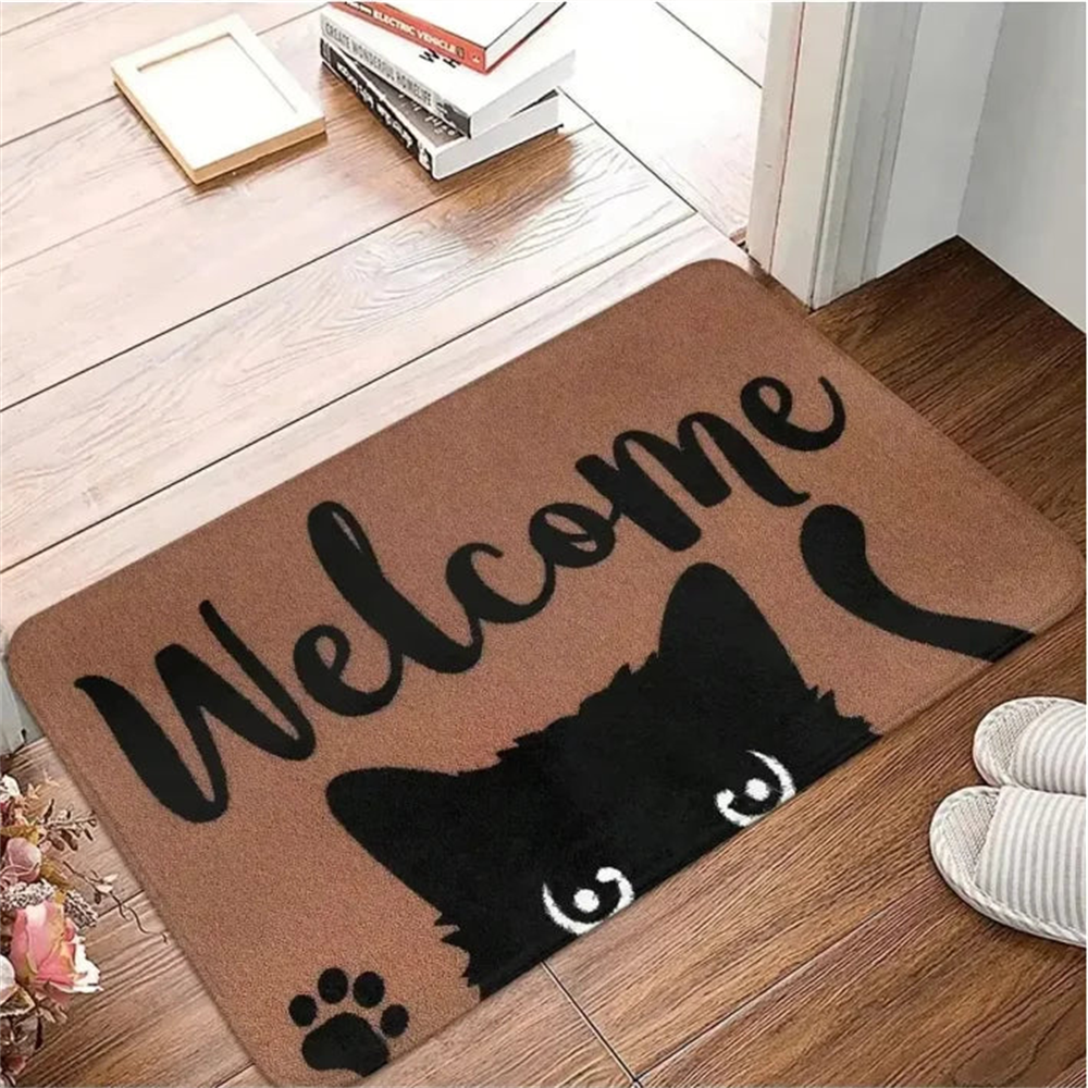 Capacho de Gato Preto Antiderrapante em uso real no ambiente