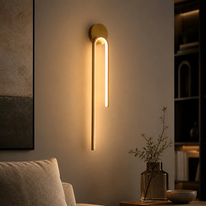 Efeito de iluminação decorativa da luminária LED linear sobre a parede
