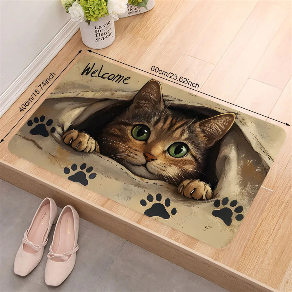 Capacho de Gato Decorativo para Entrada valorizando a funcao principal