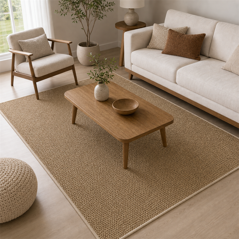Tapete de Sisal para Sala Grande para Sofá e Mesa de Centro valorizando a funcao principal