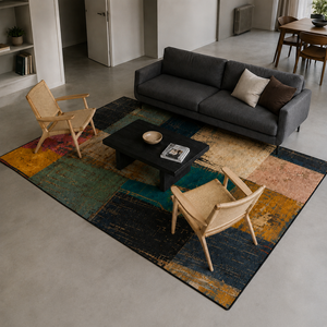 Tapete Geométrico para Sala Grande para Sofá e Mesa de Centro – Viorenna