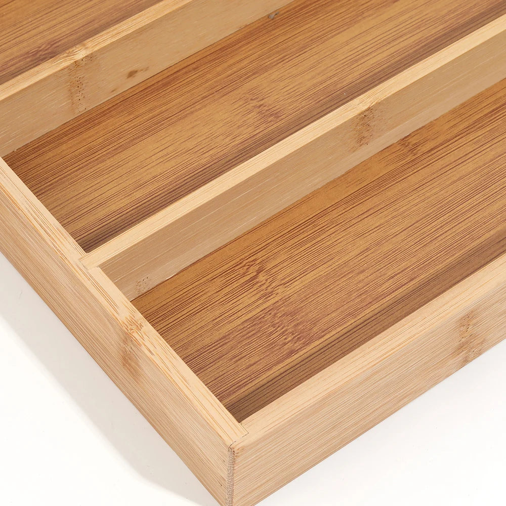 Organizador de Talheres em Bambu para Gaveta - Close de material / textura / acabamento