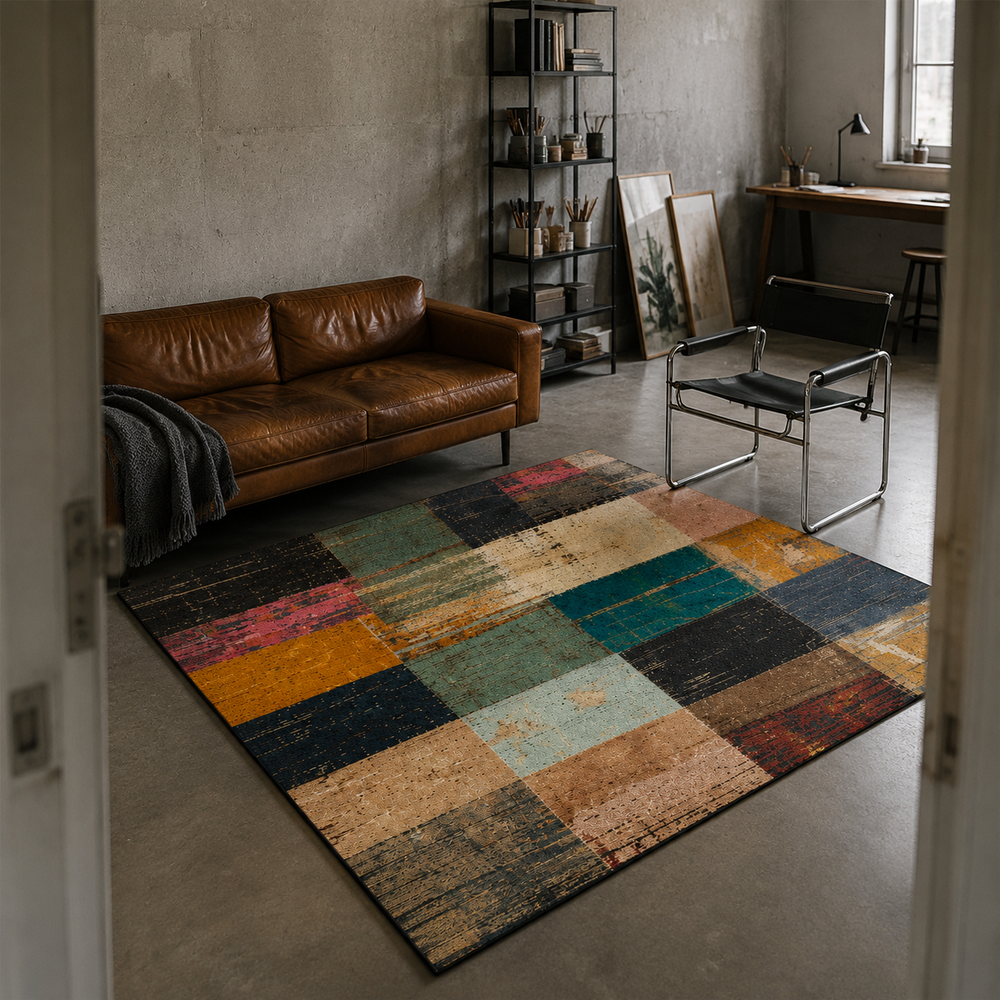 Tapete Geométrico para Sala Grande para Sofá e Mesa de Centro – Viorenna