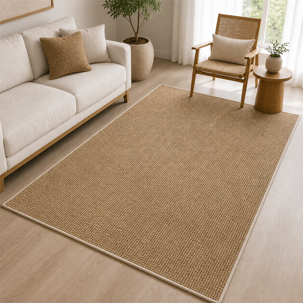 Tapete de Sisal para Sala Grande para Sofá e Mesa de Centro em segundo angulo funcional