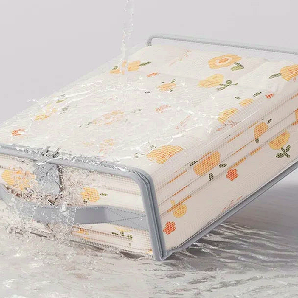 Detalhe de textura e acabamento do Bolsa Organizadora para Roupas de Cama