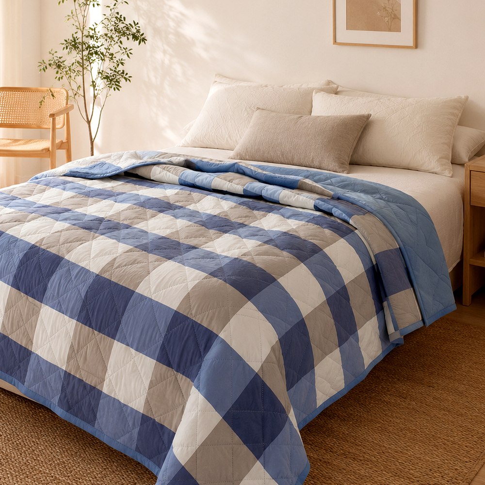 Detalhe de textura e acabamento do Colcha para Cama Solteiro Matelada com Toque Leve