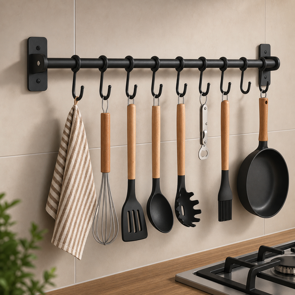 Suporte de Parede para Utensílios de Cozinha - Angulo secundario