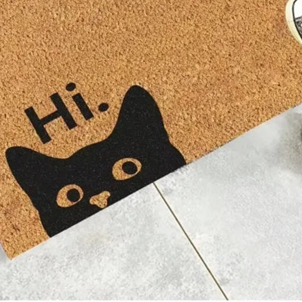 Detalhe visual do Capacho de Gato Preto Antiderrapante