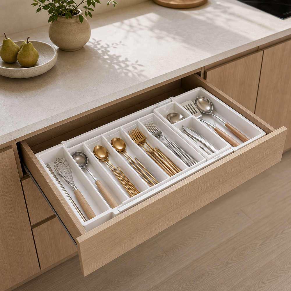 Bandeja Expansivel para Talheres de Cozinha - Escala / proporcao no ambiente