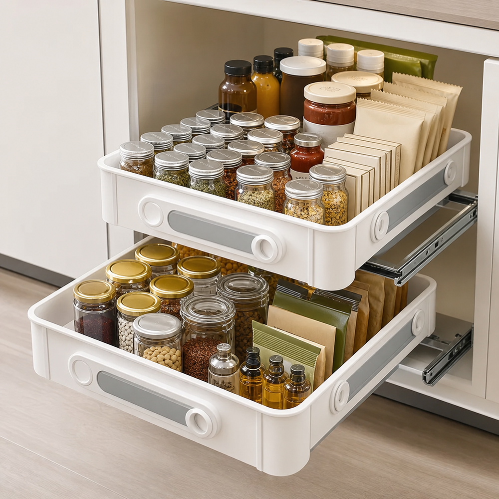Organizador Deslizante para Temperos com Puxador - Variacao de uso / composicao organizacional