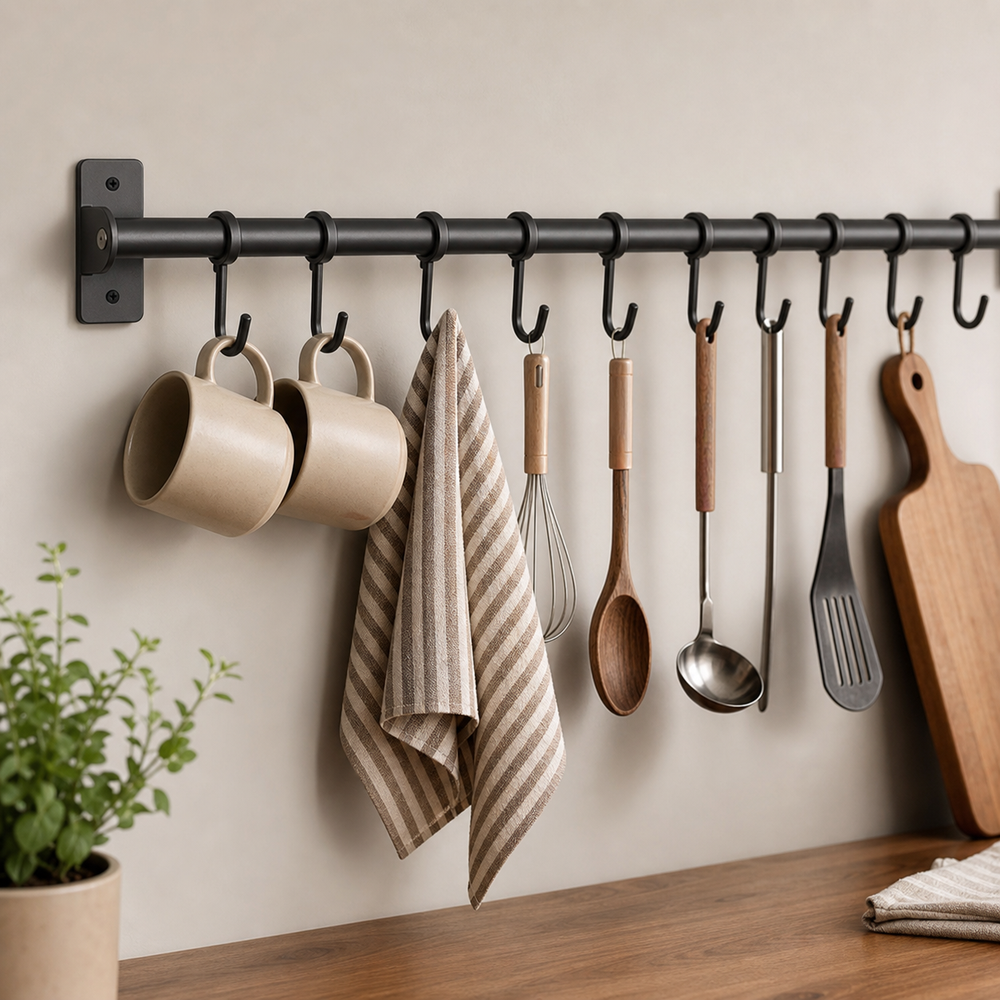 Suporte de Parede para Utensílios de Cozinha - Variacao de uso / composicao organizacional