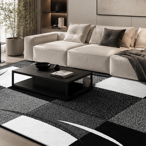 Variante real do Tapete Abstrato Felpudo para Sala para Sofá e Mesa de Centro