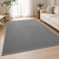 Variante cinza do tapete minimalista para sala grande