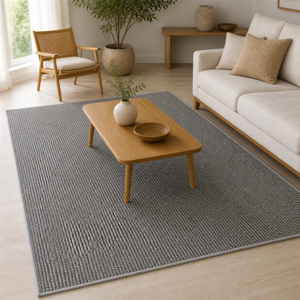 Variante real do Tapete de Sisal para Sala Grande para Sofá e Mesa de Centro