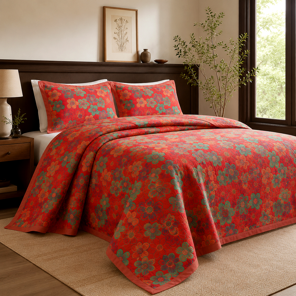 Imagem complementar do Colcha Floral em Musseline de Algodão para Cama King