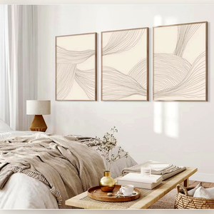 Imagem complementar do Conjunto de Quadros Decorativos Geométricos Bege
