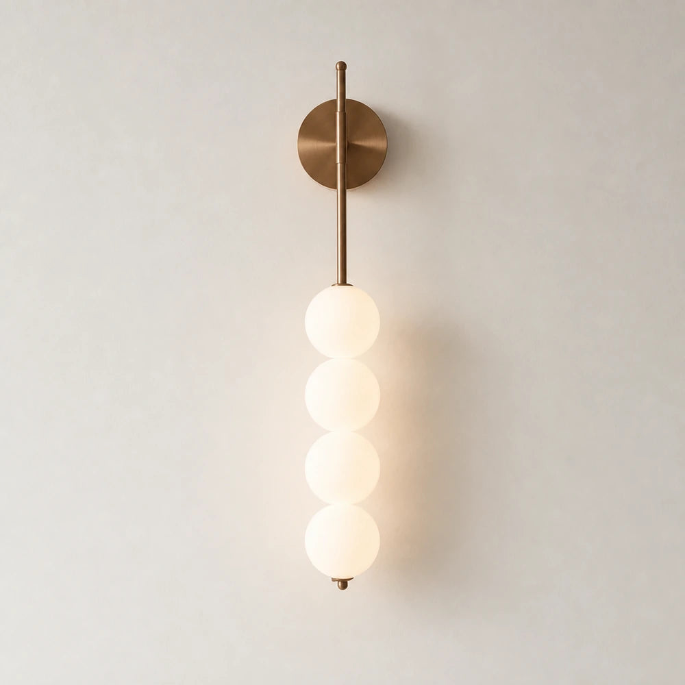Luminária de parede com 4 globos em acabamento cobre