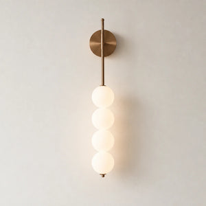 Luminária de parede com 4 globos em acabamento cobre