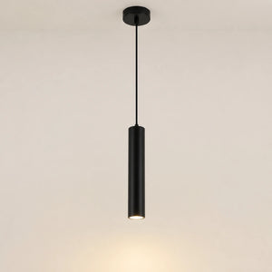 Pendente tubular preto de 1 tubo com 30 cm