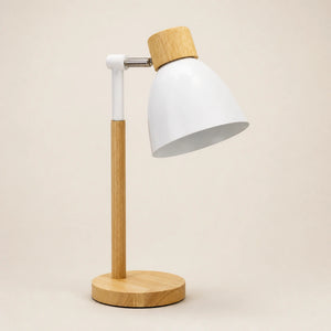 Variante Branco da luminária de mesa com cabeça giratória