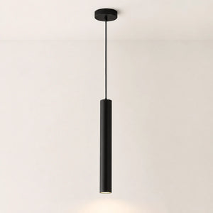 Pendente tubular preto de 1 tubo com 40 cm