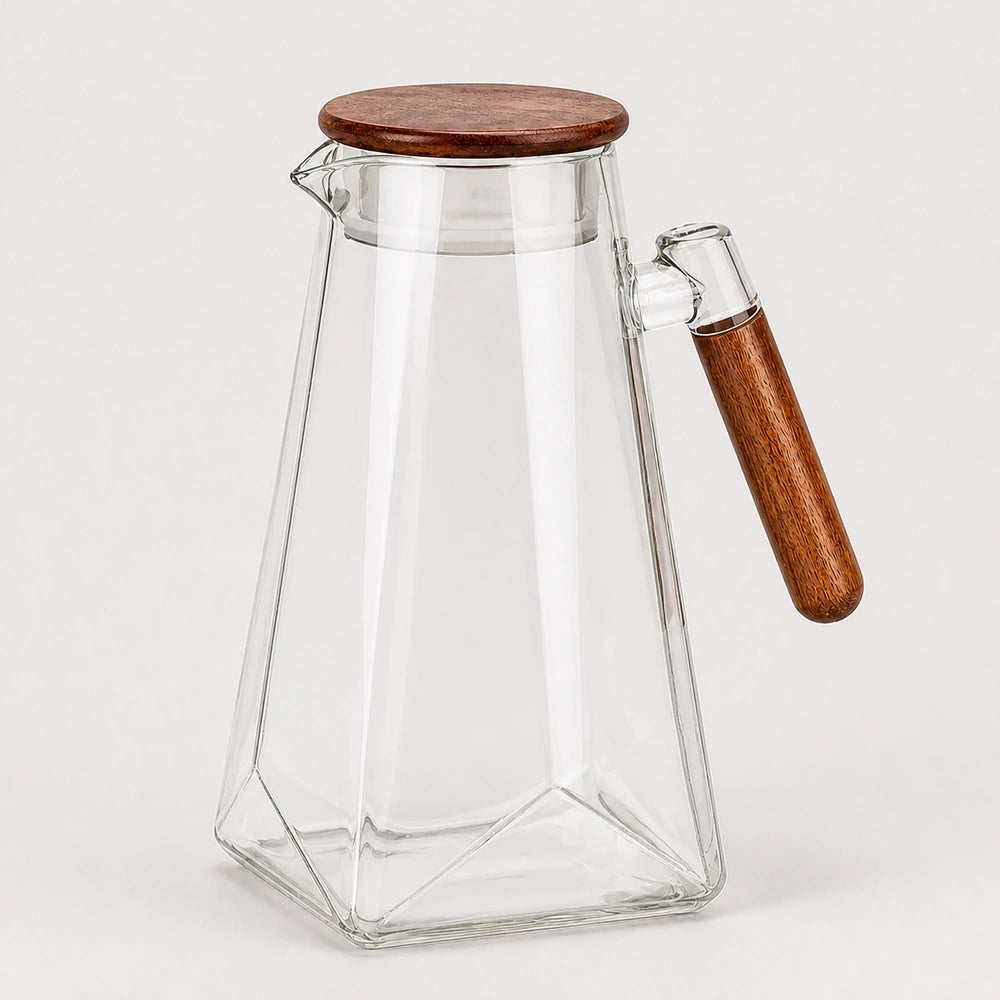 Jarra de vidro borossilicato 1,8 L marrom e transparente