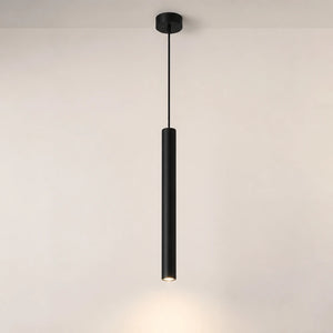 Pendente tubular preto de 1 tubo com 50 cm