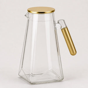 Jarra de vidro borossilicato 1,8 L dourada e transparente