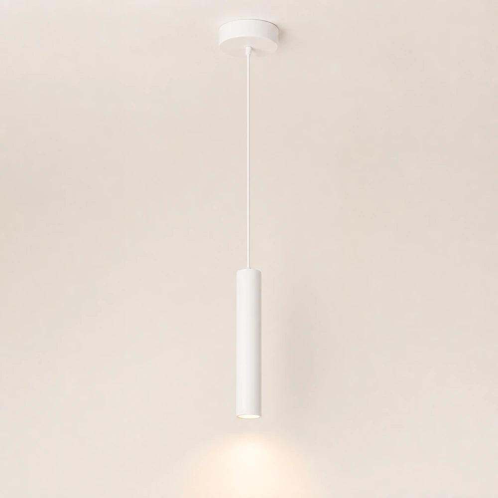 Pendente tubular branco de 1 tubo com 30 cm