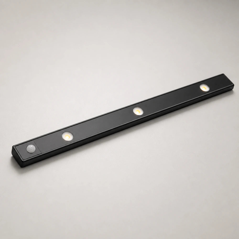 Luminária LED preta para armário de 40 cm