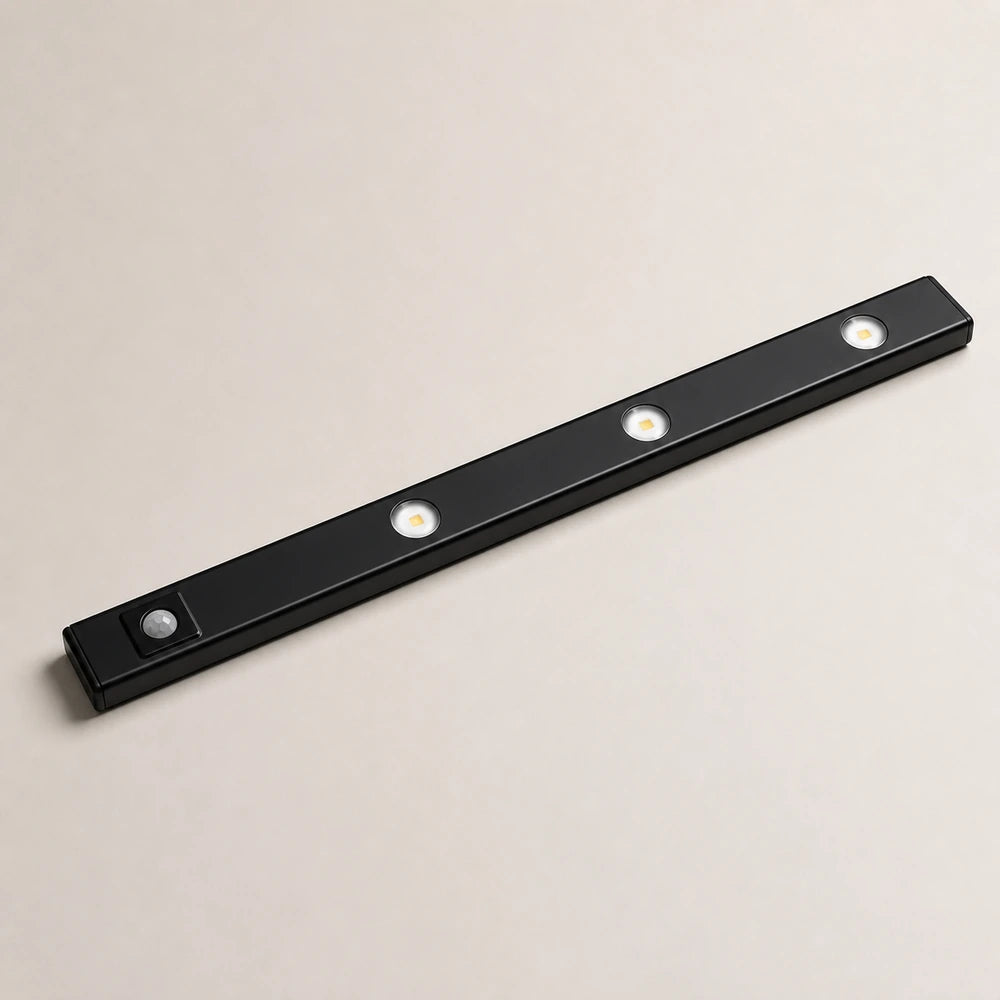 Luminária LED preta para armário de 50 cm