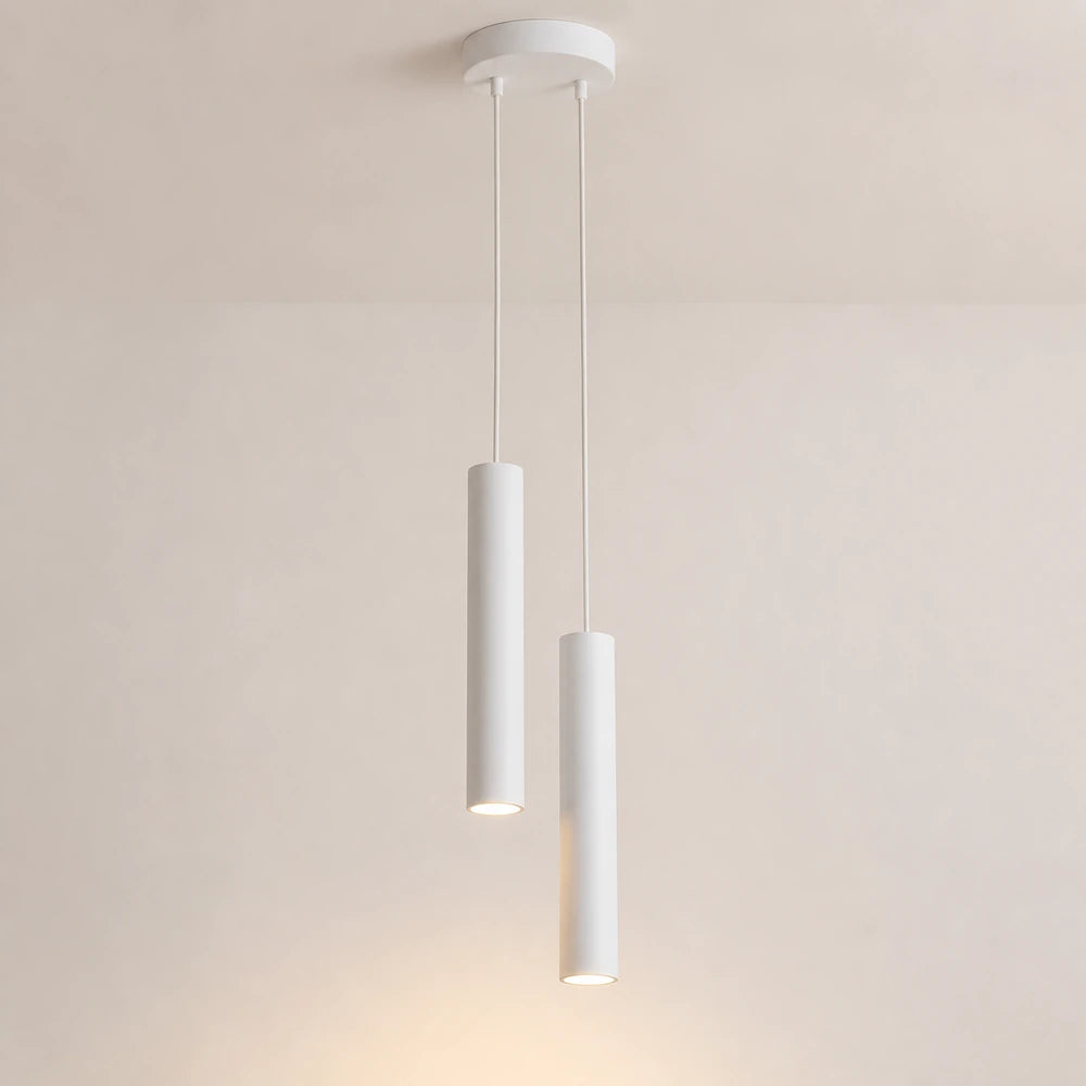 Pendente tubular branco de 2 tubos com 40 cm